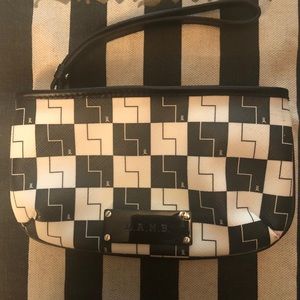 L.A.M.B checkered wristlet.